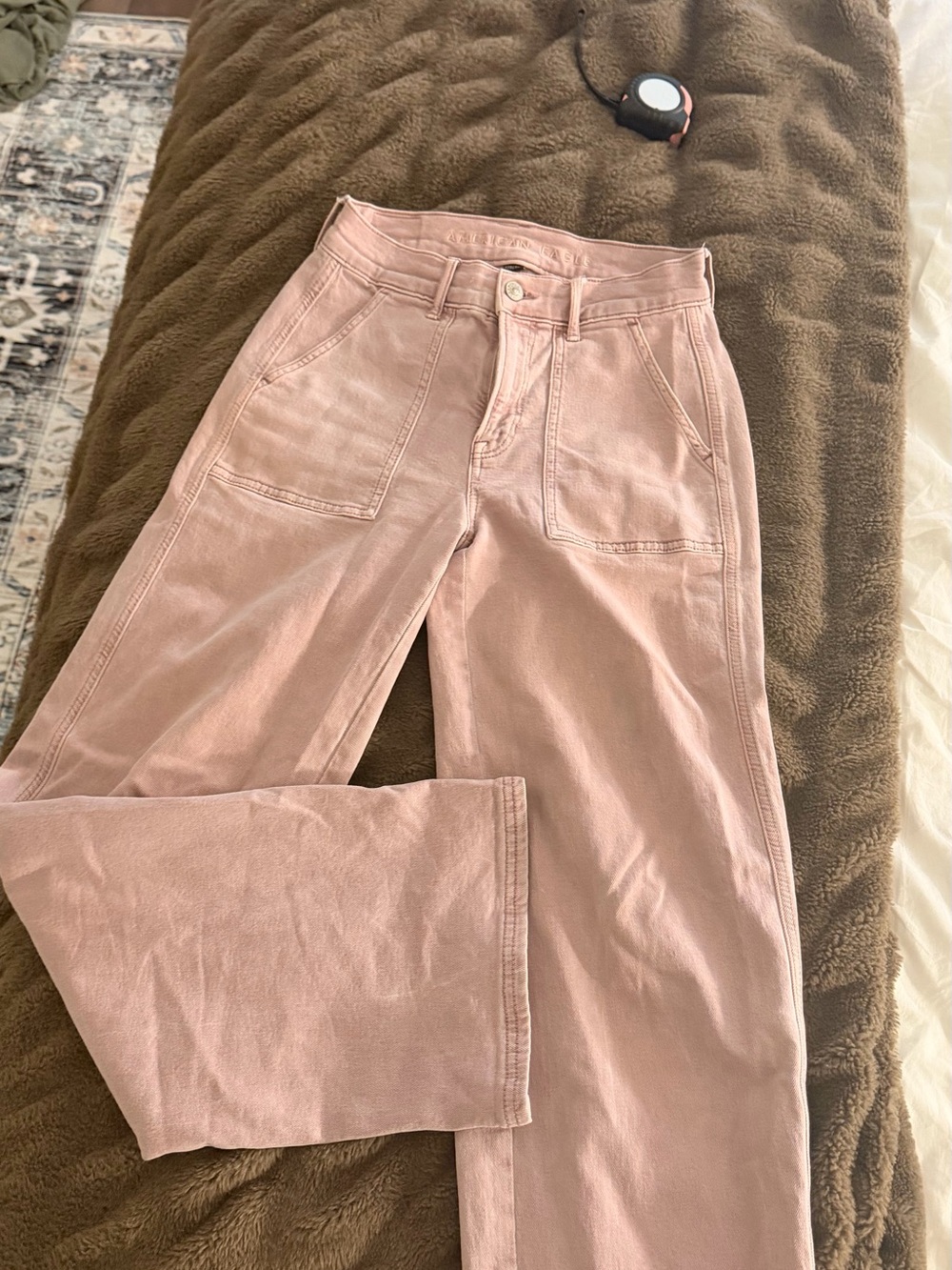 American Eagle Outfitters Dusty Rose Wide-Leg Pants